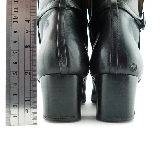 BALLY Black Leather Strapped High Ankle Block Heel Boots 37.5EU / 7US - Picture 6 of 8